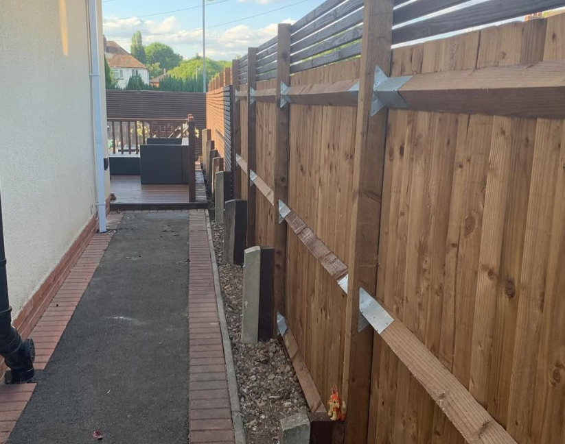 internal Back view of new fence